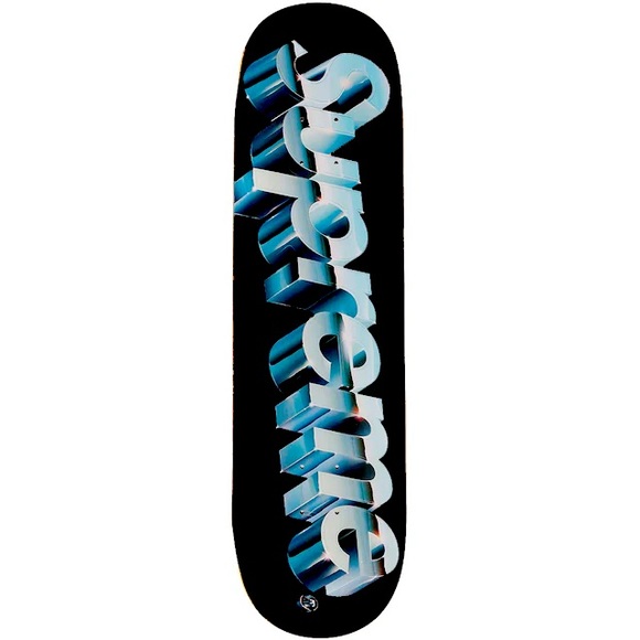*NWT* Supreme Chrome Logo Skateboard Deck (Black) - Picture 1 of 8